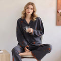 Fox Print Cotton Pajama Set: Soft Button-Front Sleepwear