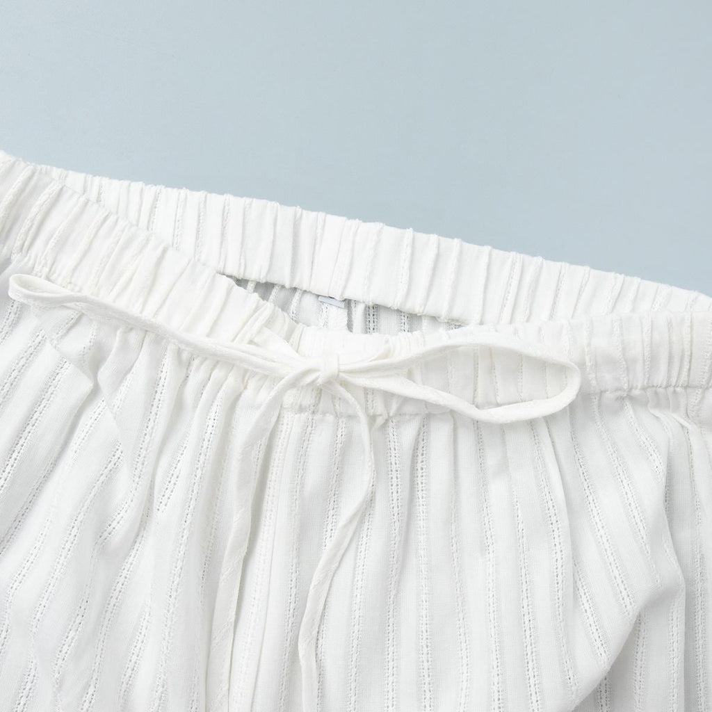 Cotton White Pajama Set: Women's Relaxed Fit Loungewear