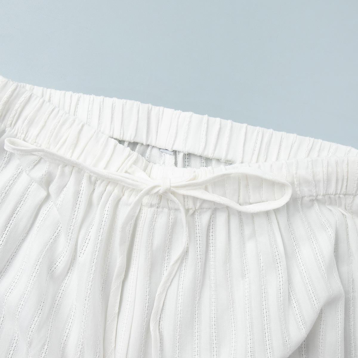 Cotton White Pajama Set: Women's Relaxed Fit Loungewear