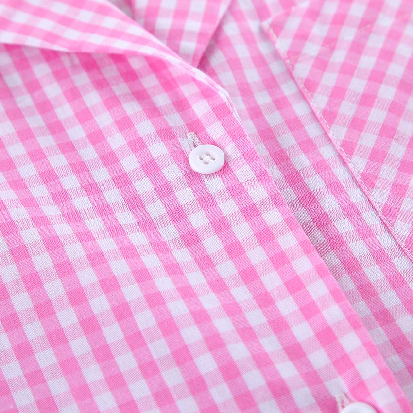 Pink Plaid Pajama Set: Cotton Blend Sleepwear, Family Loungewear Gift for her