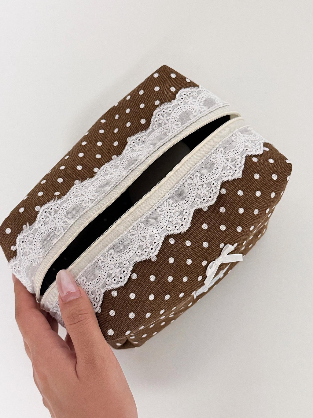 The Polka Dot Charm Quilted Makeup Bag: Style Travel Cosmetic Organizer Zipper Pouch
