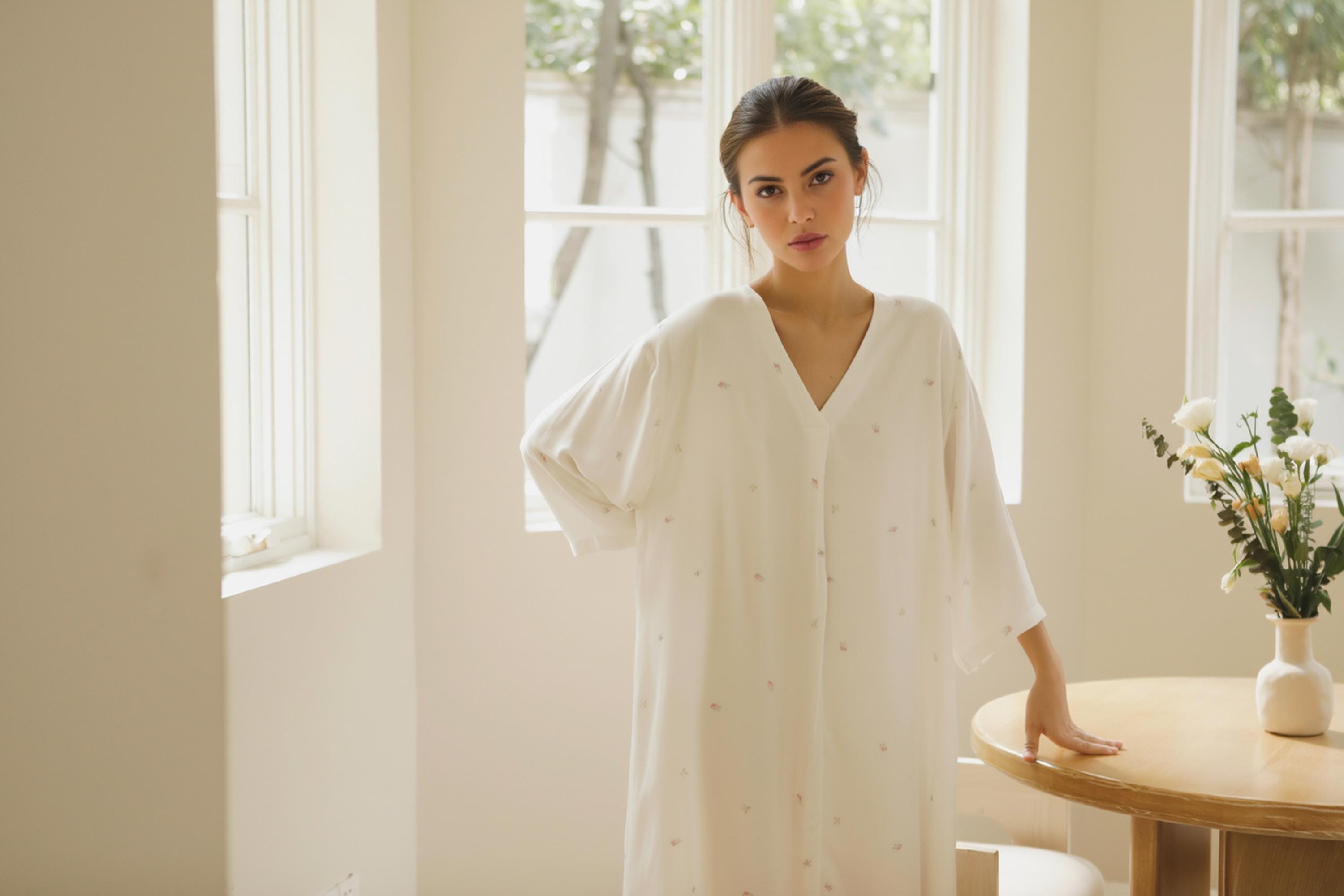 White Vintage-Style Lingerie – Romantic Cottagecore Bridal Nightdress, for Honeymoon or Sleepwear