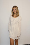 White Cotton Bridal Robe & Nightgown Set – Honeymoon Sleepwear Bridal Gift