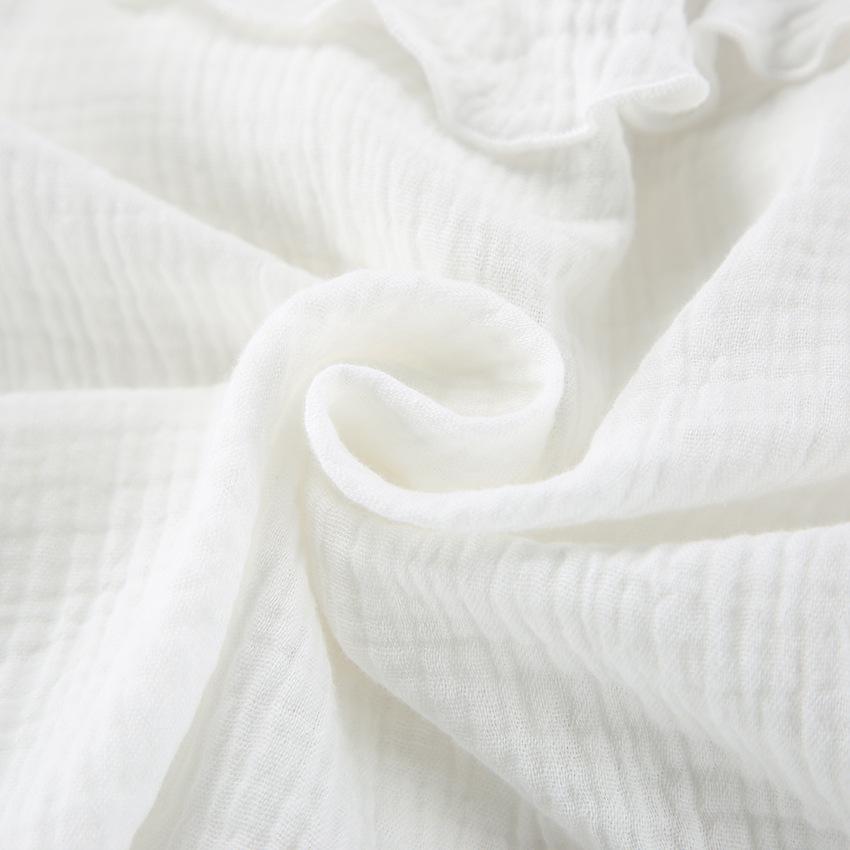 White Muslin Pajama Set: Ruffle Cotton Loungewear Bridal Gift