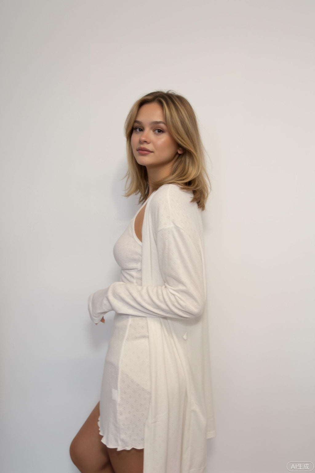 White Cotton Bridal Robe & Nightgown Set – Honeymoon Sleepwear Bridal Gift