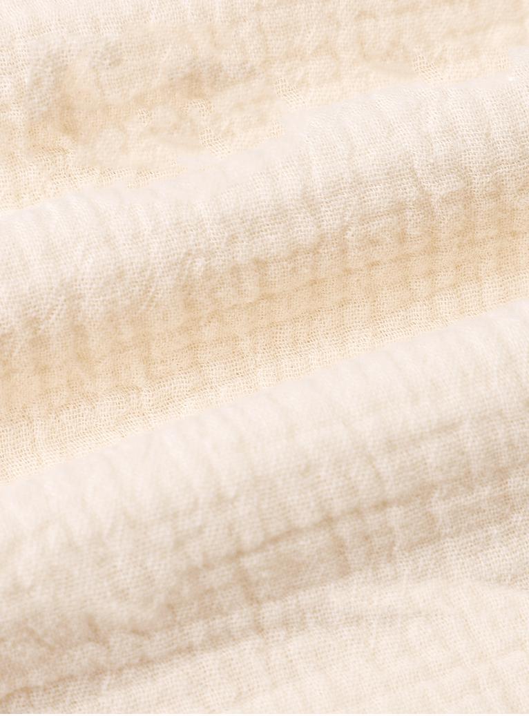 100% Cotton Beige Pajama with Crew Neck: Minimalist Soft Breathable Lounge Sleepwear