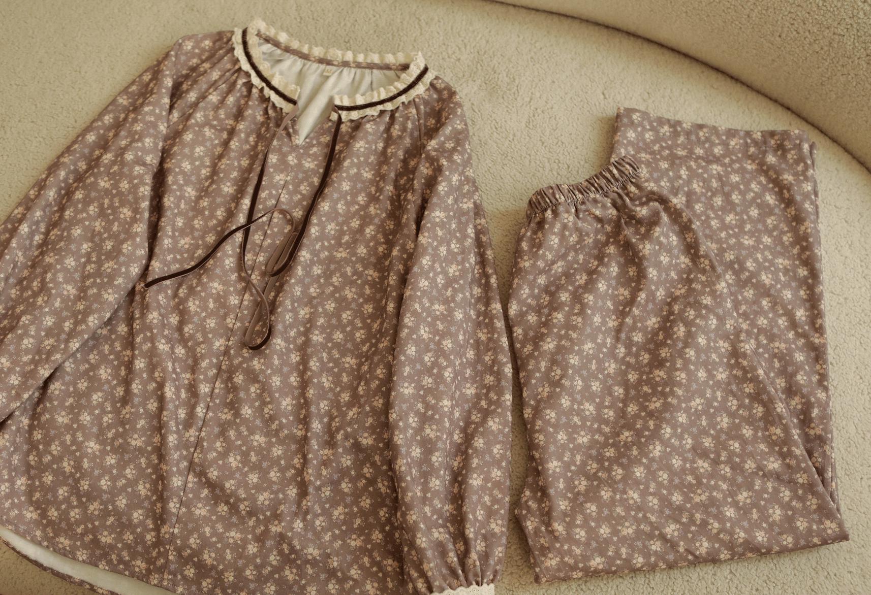 Floral Organic Cotton Pajama Set, Women's Two-Piece Sleepwear