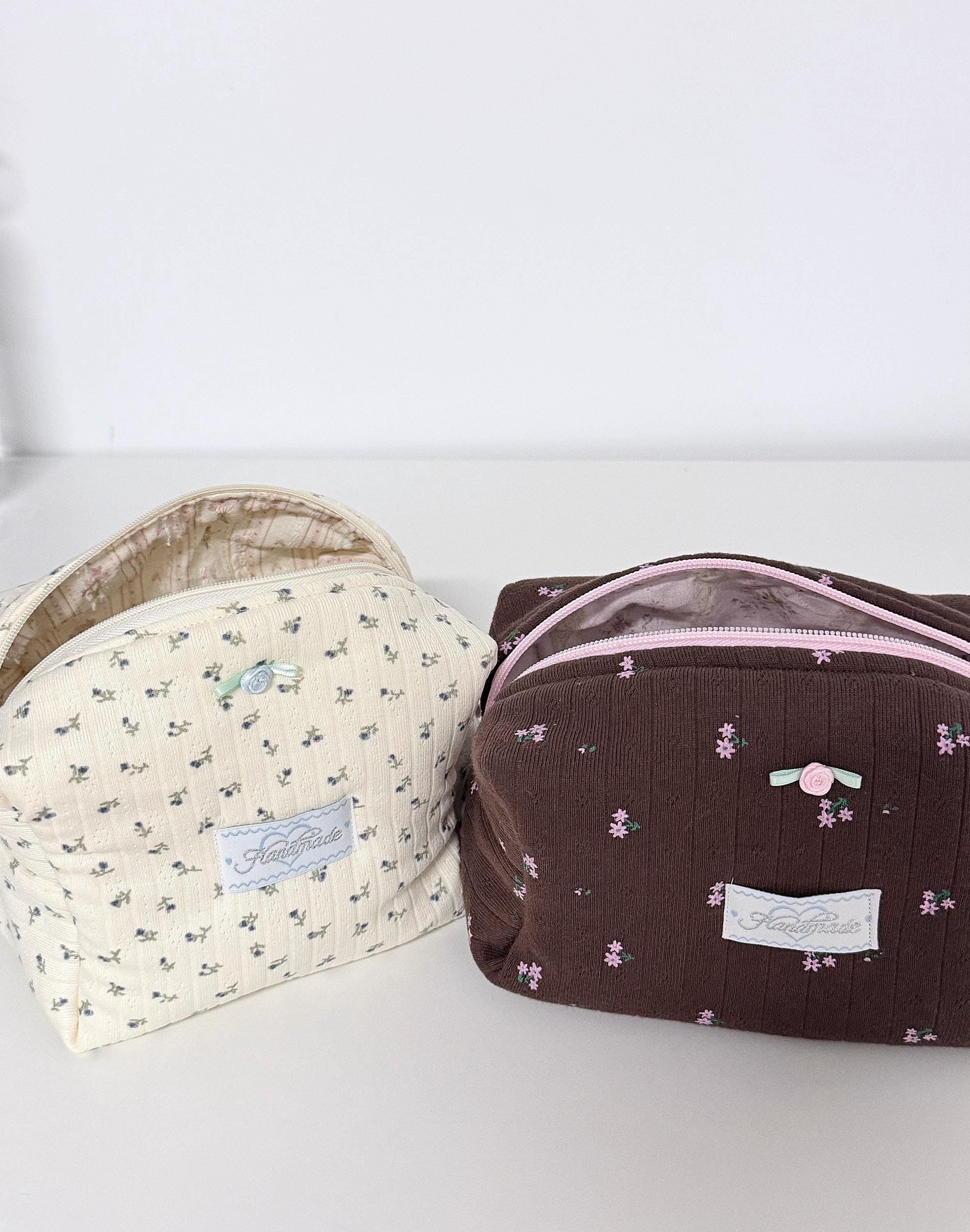 Floral Charm Cosmetic Bag – Cottagecore Travel Organizers Zipper Pouch