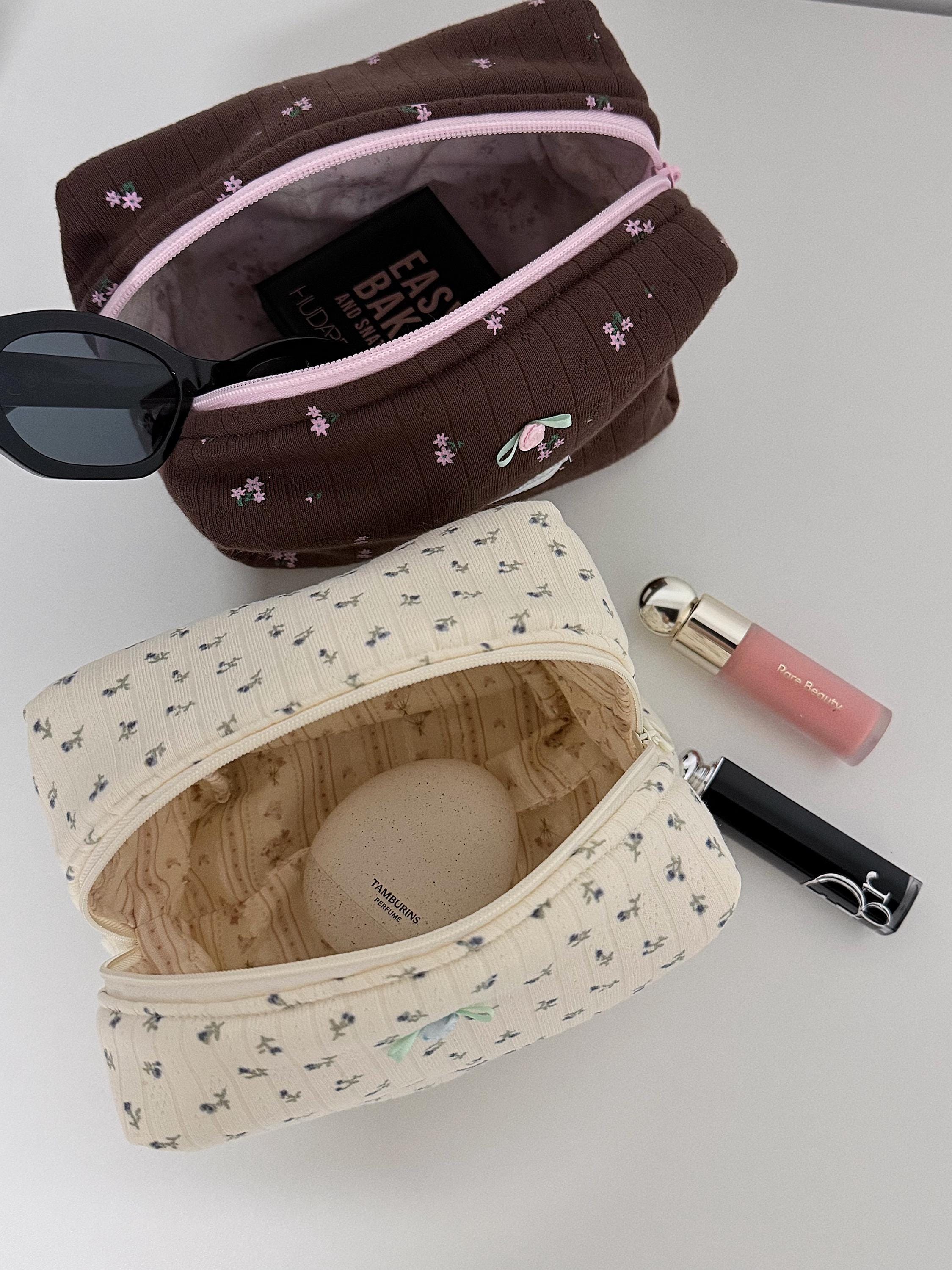 Floral Charm Cosmetic Bag – Cottagecore Travel Organizers Zipper Pouch