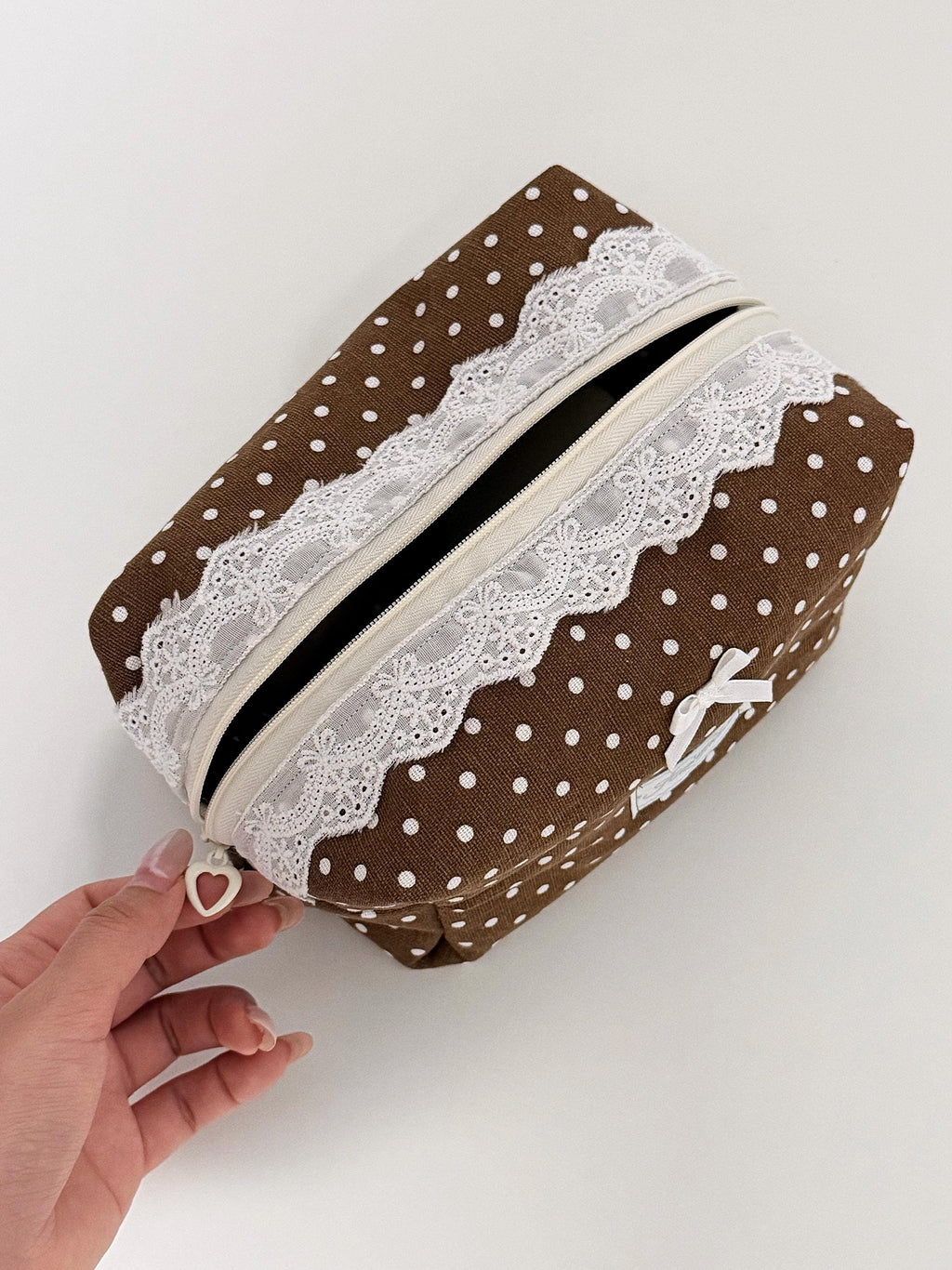 The Polka Dot Charm Quilted Makeup Bag: Style Travel Cosmetic Organizer Zipper Pouch